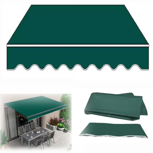 KXWOQ3ED Markisenbespannung Canvas, Außen Wechseln Markisenstoff mit Volant, Balkon Markise Ersatzstoff, Wasserabweisend Sonnenschutz Markisentuch(14x10ft/430x300cm) von KXWOQ3ED
