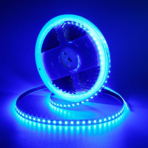 GOMING 10M LED Strip Blau 24V LED Streifen 1200LED Hohe Helligkeit 2835 LED Band Selbstklebend Nicht Wasserdicht IP20 LED Lichtband für Innen Heim Küche Deko(Nur Strip) von GOMING