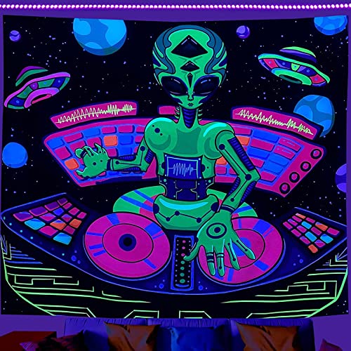 Trippy Alien Schwarzlicht-Wandteppich, Psychedelische Kunst, Hippie, Wandbehang, Hintergrund, Foto-Requisite, Dekoration Für Wohnzimmer, Schlafzimmer,A-06,150 X 100 cm Trippy Alien Schwarzlicht-Wandteppich, Psychedelische Kunst, Hippie, Wandbehang, Hintergrund, Foto-Requisite, Dekoration Für Wohnzimmer, Schlafzimmer,A-06,150 X 100 cm von KYDCO