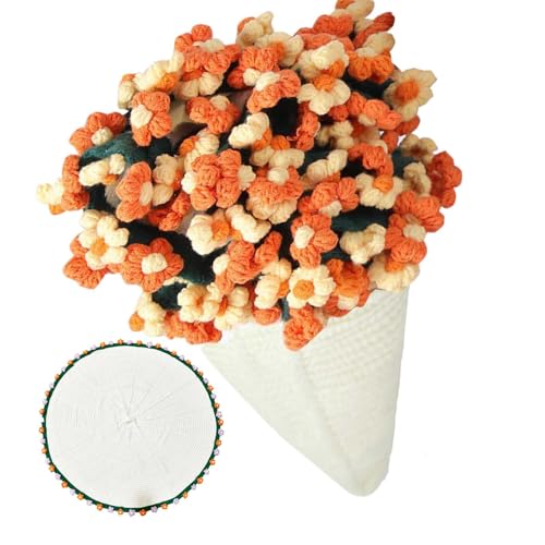 KYDLIGHT 80cm*80cm Blumenstrauß Decke Fertige, Handgestrickte Häkeldecke mit Blumenstrauß, Gehäkelte Blumen Decken für Sofa Wohnkultur Geburtstag von KYDLIGHT