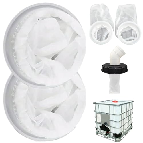 2pcs Regenwasserfilter, 8 Zoll IBC Deckelfilter, Nylon IBC -Tasche, dehnbar wiederverwendbar von KYEQATY
