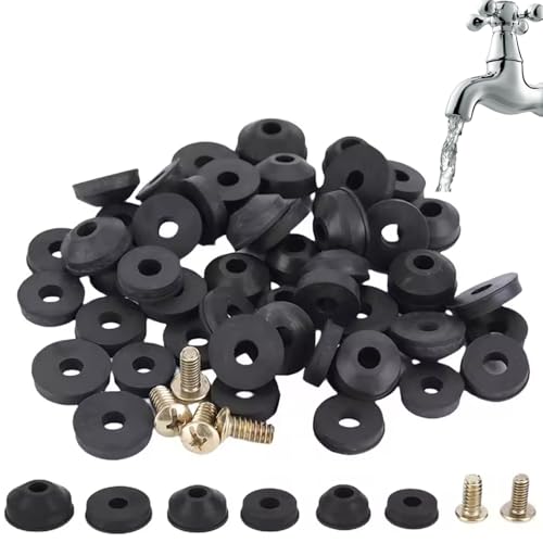 48pcs Outdoor -Wasserhahn Reparaturkit flach und abgeschrägte Gummi -Wasserhahn -Unterlegscheiben perfekt zum Reparieren von Lecks 48pcs Outdoor -Wasserhahn Reparaturkit flach und abgeschrägte Gummi -Wasserhahn -Unterlegscheiben perfekt zum Reparieren von Lecks von KYEQATY