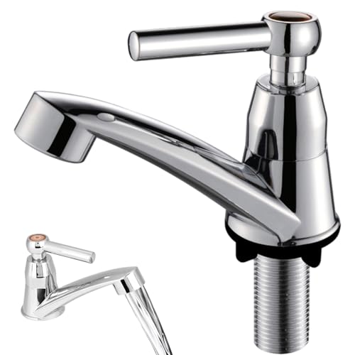 Einzelloch Badezimmer Wasserhahn Leck Sicht Design Anti Korrosion ABS Bad Waschbecken Wasserhahn mit geradem Griff perfekt für das Heimhotel von KYEQATY