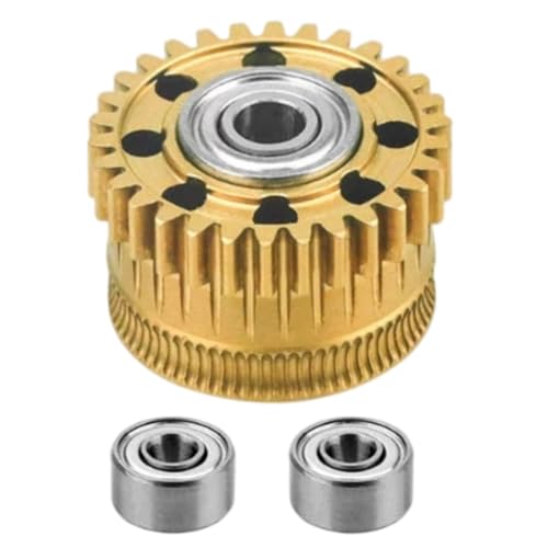 K2 Plus Extruder Gear Gold Metal Drive Extruder -Ausrüstung mit Beschichtung und perforiertem leichtem Design für K2 Plus 3D -Druckerzubehör -Teile von KYEQATY