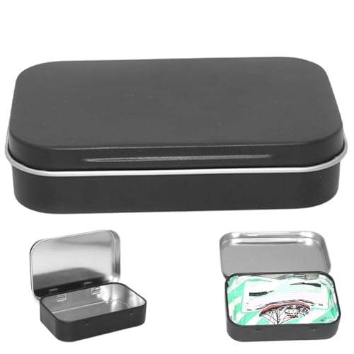 KYEQATY Blechschachtel mit rechteckiger Zinnspeicherbox tragbarer schwarzer Blechkasten mit Abgerundeter Eck-Mehrzweck-Blechbehälter für Süßigkeiten kleine Gegenstände KYEQATY Blechschachtel mit rechteckiger Zinnspeicherbox tragbarer schwarzer Blechkasten mit Abgerundeter Eck-Mehrzweck-Blechbehälter für Süßigkeiten kleine Gegenstände von KYEQATY