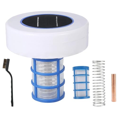 KYEQATY Solar-Pool-Ionisator, schwimmend, automatischer Pool-Ionisator mit Bürste zur Reduzierung von Chlor, reinigendes Wasser von KYEQATY