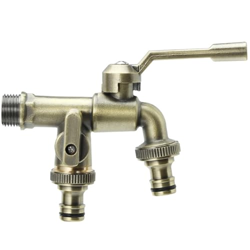 KYEQATY Wasserhahn Waschmaschine 1-in-2-out -20-120 ℃ Messingwasserhahn mit Zwei Ventilen Ersatz-Vintage-Wasserhahn perfekt für Gartenbalkon 1/2-Zoll, Einlass 3/4 Zoll, Outlet KYEQATY Wasserhahn Waschmaschine 1-in-2-out -20-120 ℃ Messingwasserhahn mit Zwei Ventilen Ersatz-Vintage-Wasserhahn perfekt für Gartenbalkon 1/2-Zoll, Einlass 3/4 Zoll, Outlet von KYEQATY