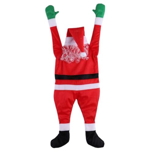 KYEQATY Weihnachtsdekoration für draußen hängender Kletter Weihnachtsmann aus weichem Stoff Flexibler Weihnachtsmann für Haustür Dach Veranda Balkon Fenster von KYEQATY