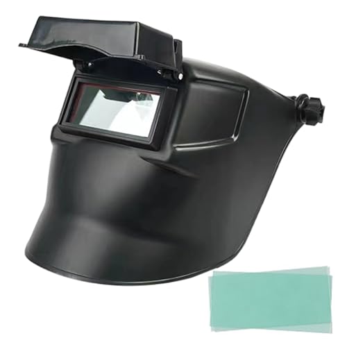 Schweißhelm Kopfbedeckung Verstellbares Flip -Front -Schweißhaube Kopfbedeckung mit quadratisch sichtbarem Fenster Voller Schutz perfekt für Männer und Frauen von KYEQATY