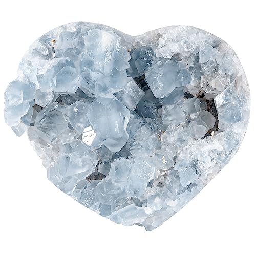 KYEYGWO 320-450g Natürlicher Blauer Celestite Druse Rohstück, Herzförmige Celestit Drusensegment Dekorative Steine Geode Drusenstück Kristall Quarz Cluster Specimen Mineral Ornamente KYEYGWO 320-450g Natürlicher Blauer Celestite Druse Rohstück, Herzförmige Celestit Drusensegment Dekorative Steine Geode Drusenstück Kristall Quarz Cluster Specimen Mineral Ornamente von KYEYGWO
