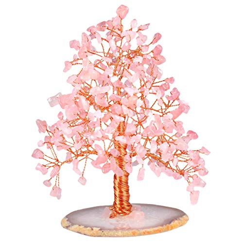 KYEYGWO Geld Baum auf Achat Basis Bonsai Skulptur Figur für Glück Reichtum Gesundheit 5"-5,9" hoch gewickelt von KYEYGWO