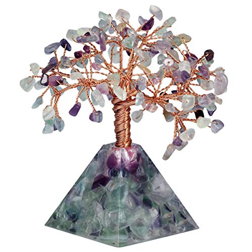 KYEYGWO Geld Baum auf Crystal Base Bonsai Skulptur Figur für Glück Reichtum Gesundheit 5.9"-6.3" hoch gewickelt von KYEYGWO