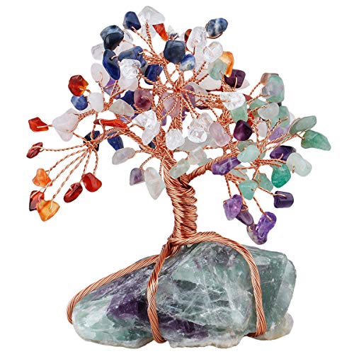 KYEYGWO Geld Baum umwickelt auf Crystal Base Bonsai Skulptur Figur für gutes Glück 3,5 Zoll von KYEYGWO