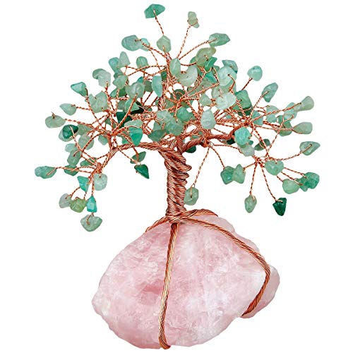 KYEYGWO Geld Baum umwickelt auf Crystal Base Bonsai Skulptur Figur für gutes Glück 3,5 Zoll von KYEYGWO