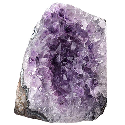 KYEYGWO Natürlichen Amethyst Drusensegment Rohstück, Unregelmäßige Naturstück Dekorative Steine Drusenstück, Reiki Heilung Kristall Cluster Specimen Edelstein Fengshui Ornamente von KYEYGWO