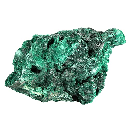 KYEYGWO Natürlicher Malachit Rohstein Mineral Specimen, Unregelmäßige Kristalldruse Rohstück Dekorative Steine Geode Drusenstück Kristall Quarz Cluster Feng Shui Ornamente, 201-300g von KYEYGWO