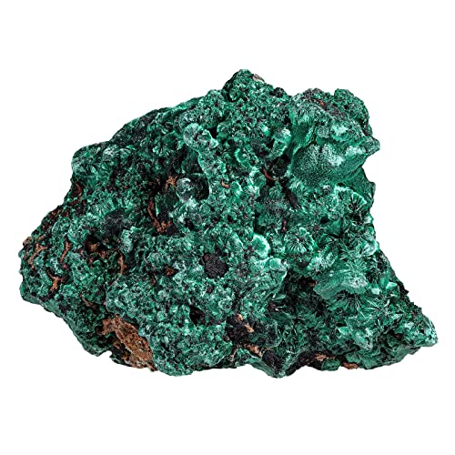 KYEYGWO Natürlicher Malachit Rohstein Mineral Specimen, Unregelmäßige Kristalldruse Rohstück Dekorative Steine Geode Drusenstück Kristall Quarz Cluster Feng Shui Ornamente, 301-400g von KYEYGWO