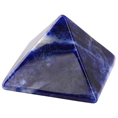 KYEYGWO Reiki Heilung Kristall Pyramide Edelstein, Energie Heilstein Pyramiden Fengshui Figuren für Spirituelle Meditation und Home Decoration, Sodalith von KYEYGWO