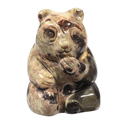 KYEYGWO Verrückter Spitzen Achat Hand Geschnitzte Kristall Bär Figur, Nette Stein Bären Statuen Mini Heilstein Bear Palm Taschensteine Talisman Fengshui Ornament Nidelich Tier Skulptur, 3 cm von KYEYGWO