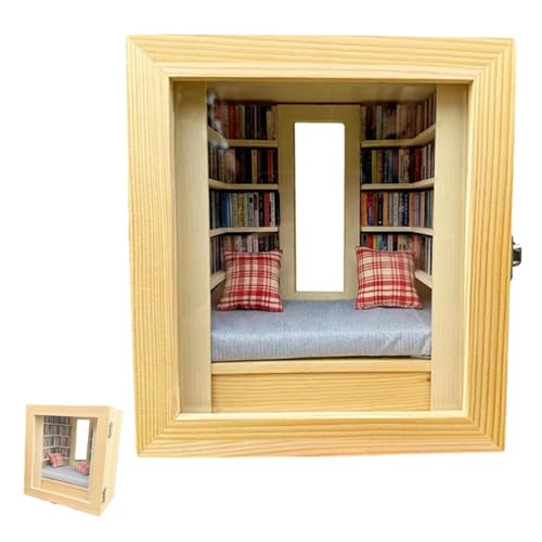 KYGVHOHI Mini BüCher für Anxiety BüCherregal, Miniature LandschaftsbüCher Mit Fenstern Und Kissen, die Stress Durch Sortieren Und SchüTteln LöSen Und Angst Lindern von KYGVHOHI