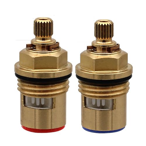 Messing-Keramik-Stammscheibenkartusche Ersatz Für Messing-Keramik-Hahnhahneinsatz Stopfbuchsenkartusche Vierteldrehung BSP 1/2 Zoll X 20 Zähne X 43 Mm von KYHATS