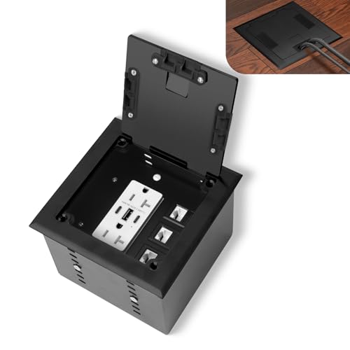 KYHSHJ Flaches verstecktes Einbausteckdosen-Set mit 2 x 20 A Buchse, 8 A, 1 USB-A-Ports und 2 USB-C-Anschlüssen + RJ45-Datenkom-Buchse mit 3 Anschlüssen, Innenhöhenverstellbar, korrosionsbeständige KYHSHJ Flaches verstecktes Einbausteckdosen-Set mit 2 x 20 A Buchse, 8 A, 1 USB-A-Ports und 2 USB-C-Anschlüssen + RJ45-Datenkom-Buchse mit 3 Anschlüssen, Innenhöhenverstellbar, korrosionsbeständige von KYHSHJ
