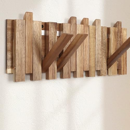 KYIAANY Wandgarderobe für den Eingangsbereich: Rustikaler Holz-Kleiderbügel mit 8 Haken, 41,9 cm, dekorativer Klavieraufhänger für Bauernhaus, Flur, Badezimmer, für Handtuch, Rucksack, Jacke KYIAANY Wandgarderobe für den Eingangsbereich: Rustikaler Holz-Kleiderbügel mit 8 Haken, 41,9 cm, dekorativer Klavieraufhänger für Bauernhaus, Flur, Badezimmer, für Handtuch, Rucksack, Jacke von KYIAANY