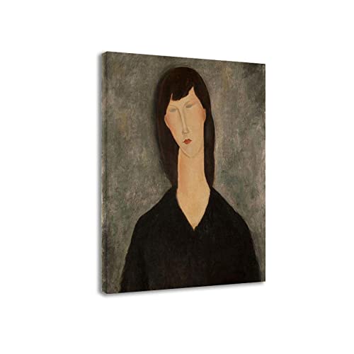 KYIMO Büste einer Frau von Amedeo Modigliani Berühmte Wandbilder Porträtbilder Druck auf Leinwand Leinwand-Wandkunst für Wohnzimmer 30 x 45 cm Gerahmt von KYIMO