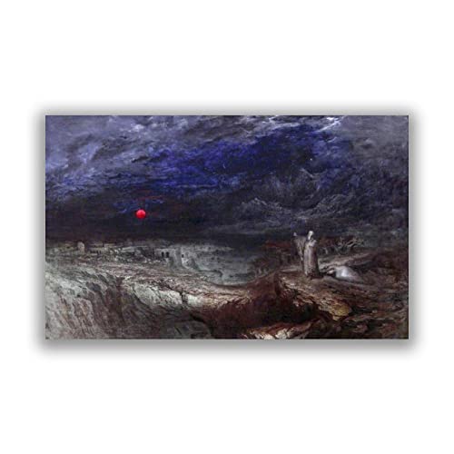 KYIMO Der letzte Mann von John Martin/Berühmte Wandkunst Bild Druck auf Leinwand Ölgemälde Reproduktion Leinwandbilder für Wohnzimmer 80 x 128 cm Rahmenlos von KYIMO