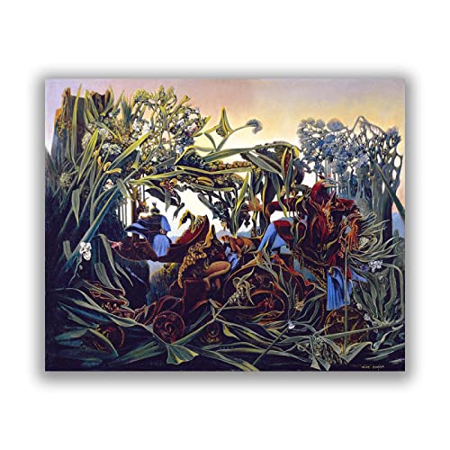 Natur im Morgengrauen von Max Ernst Berühmter Gemälde Druck auf Leinwand surrealistisches kunst poster Leinwand-Wandkunst für Wohnzimmer 50 x 63 cm Rahmenlos von KYIMO