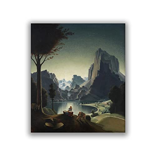 Landschaft mit Maler von Franz Sedlacek-Berühmte Wandkunstdrucke Druck auf Leinwand Poster ölgemälde Leinwandbilder für Wohnzimmer50x60cm Rahmenlos von KYIMO