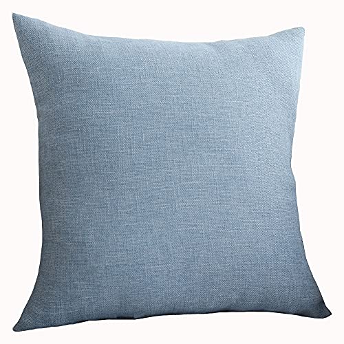 KYJSW Kissenbezüge, 4er-Set, Baumwoll-Leinen-Kissenbezug, Dekokissenhülle, Kissenhülle, Zierkissenbezüge Für Sofa Schlafzimmer Balkon Garten (Hellblau,40 * 40cm) von KYJSW