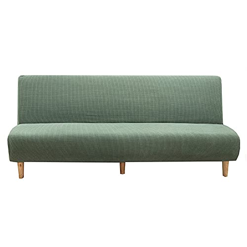 KYJSW Tartan Sofabezug, Elastischer Sofabezug Ohne Armlehne, Armless Schlafsofa-Bezüge, Armloser Sofaüberwurf, Armlose Sofabettüberzug (Grün,L: 195-210 cm) von KYJSW