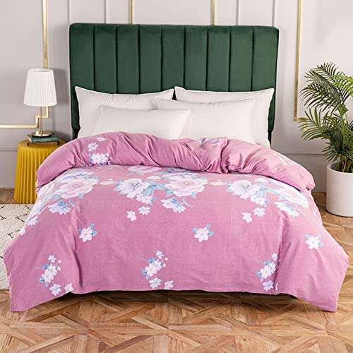 KYKHT Bettwäsche Bettbezug 160 x 210 cm - Bettbezug mit Buntem Blütenblatt, Bettbezug-Set mit Reißverschluss, für Zwillingsbettbezüge von KYKHT