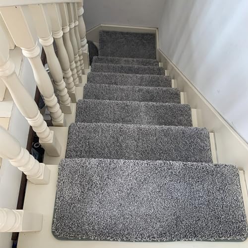 KYMMPL Weicher, zotteliger Teppich, Treppenstufen, handwaschbare Matten/Teppiche, für den Innenbereich, sicher, weicher Treppenteppich für Kinder, ältere Hunde, selbstklebende Adsorption, erhöhte von KYMMPL