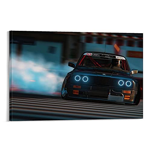 KYNA Rennauto-Poster für BMW M3 E30 Drift Insanity Sportauto Poster Dekorative Malerei Leinwand Wandposter und Kunstbild Druck Moderne Familie Schlafzimmer Dekor Poster 60 x 90 cm von KYNA