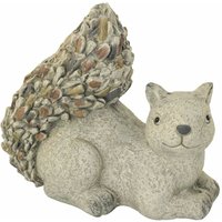 Kynast Garden - Steinfigur Eichhörnchen 31 cm liegend Deko Gartenfigur Polystone Steinoptik - Mehrfarbig von KYNAST GARDEN