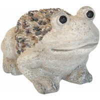 Kynast Garden - Steinfigur Frosch 29 cm sitzend Deko Gartenfigur Polystone Steinoptik - Mehrfarbig von KYNAST GARDEN