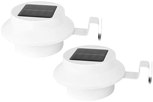 LED Solar Dachrinnenleuchte 2er Set weiß Garten Gehweg Zaunlicht warmweiss LED Solar Dachrinnenleuchte 2er Set weiß Garten Gehweg Zaunlicht warmweiss von KYNAST Garden