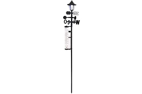 Solar Wetterstation 5in1 mit Solarlampe Garten Thermometer Wetter Station von KYNAST Garden