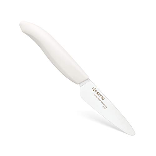 KYOCERA GEN COLOUR Schälmesser FK-075WH-WH Schälmesser mit extrem scharfer Keramikklinge für absolut präzise Schnitte. Grifffarbe weiß. Klingenlänge: 7,5 cm von Kyocera