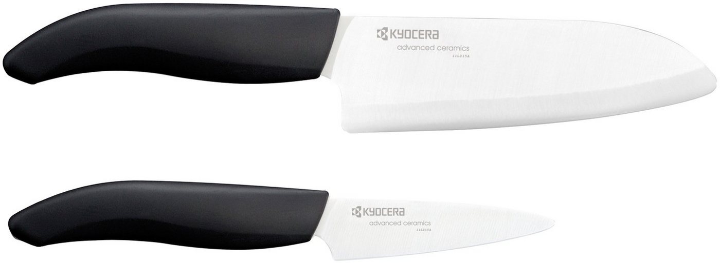 KYOCERA Messer-Set GEN (Set, 2-tlg), extrem scharfe Hochleistungskeramik-Klinge, (Schäl-/ Santokumesser) von KYOCERA