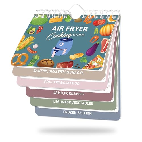 KYONANO Air Fryer Cookbook - Magnetisches Spickzettel, 140+ Rezepte, Kochanleitung, Temperaturumwandlungen, kompatibel mit Ninja & Instant Vortex, Morandi von KYONANO