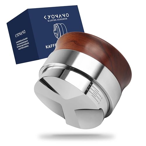 KYONANO Kaffeeverteiler 58mm Espresso Ausgleichwerkzeug, verteilt den Kaffeepulver gleichmäßig auf dem Tamper, Barista-Werkzeug, aus Huanghua-Li-Holz gefertigt, höhenverstellbar von 4-9 Millimeter. von KYONANO