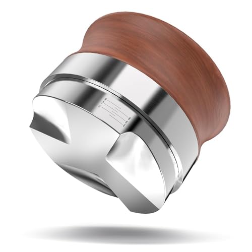 KYONANO Kaffeeverteiler 58mm Espresso Ausgleichwerkzeug, verteilt den Kaffeepulver gleichmäßig auf dem Tamper, Barista-Werkzeug, aus Huanghua-Li-Holz gefertigt, höhenverstellbar von 4-9 Millimeter. von KYONANO