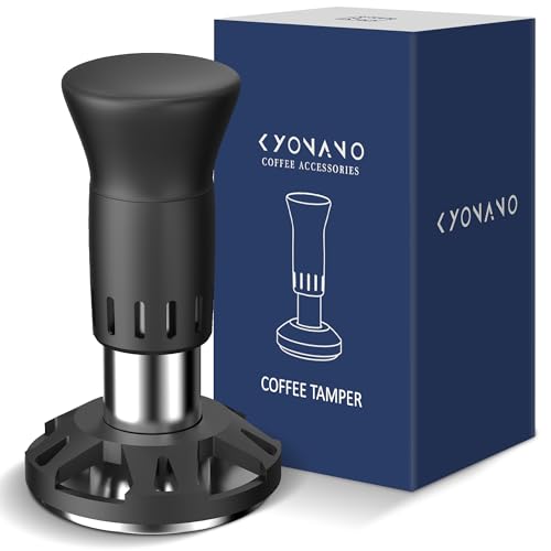 KYONANO Impact Kaffee Tamper 58.5 mm - Espresso Tamper mit Sound Feedback, Eingebaute 4 federbelasteten - 58.5 mm Coffee Tamper, Espresso siebträger Maschine Zubehör von KYONANO