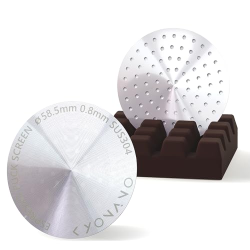 KYONANO Puck Screen 58.5mm, 0.8mm Dicke Espresso Sieb für Siebträger, 150μm Edelstahl Kaffee Puck Screen 58.5 Siebträger Zubehör für Kaffeemaschine von KYONANO