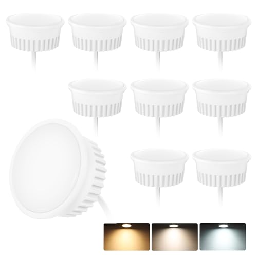 KYOTECH 10er Set LED Modul Ultra Flach ø50x23mm 3CCT 4.9W 500LM Warmweiß 3000K Naturalweiß 4000K Kaltweiß 6500K Dimmbar LED Modul Ersetzt GU10 MR16 Leuchtmittel 120° für Einbaustrahler Aufbauspot von KYOTECH