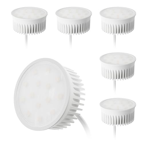 KYOTECH 6er Set LED Modul Neutralweiss 4000K 50mm 5W 230V Neutralweiß 400LM 120 Grad Abstrahlung für Standard Einbaustrahler Ultra flach nur 23mm zum Austauschen von GU10 & MR16 Halogen Leuchtmittel von KYOTECH