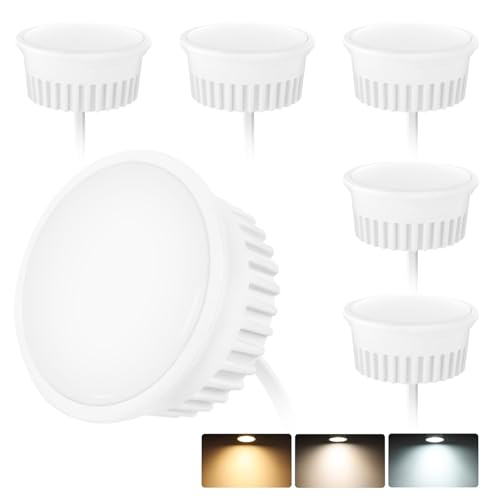KYOTECH 6er Set LED Modul Ultra Flach ø50x23mm 3CCT 4.9W 500LM Warmweiß 3000K Naturalweiß 4000K Kaltweiß 6500K Dimmbar LED Modul Ersetzt GU10 MR16 Leuchtmittel 120° für Einbaustrahler Aufbauspot von KYOTECH